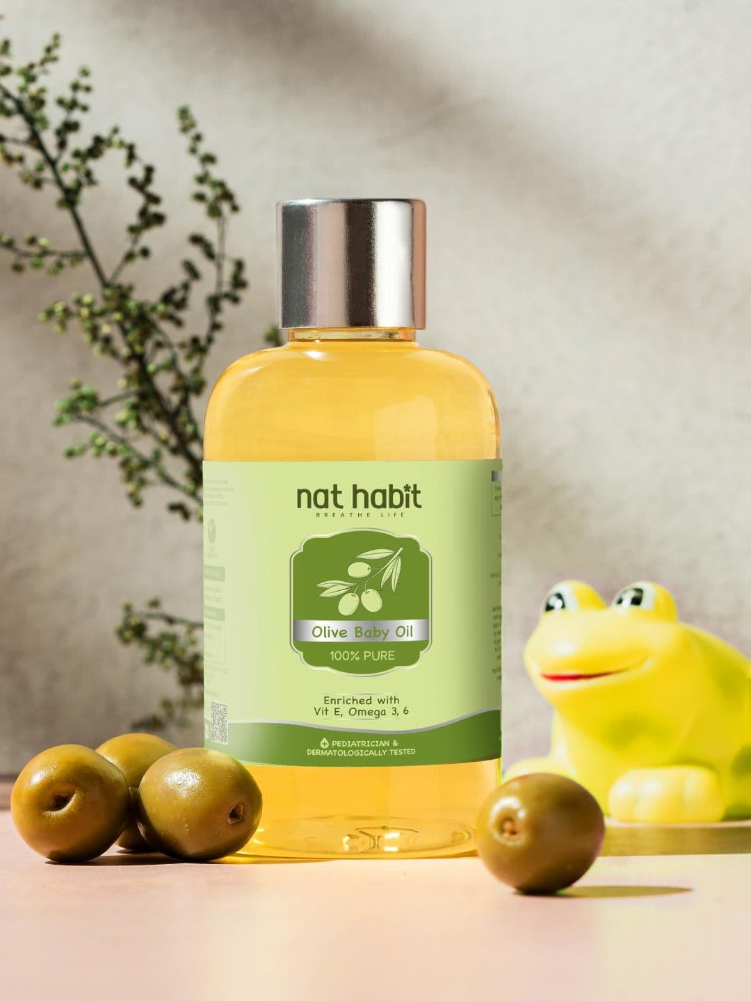 Nat Habit Kids Pure Olive Baby Oil Enriched with Vit E Omega-3, 6 - 100ml - view 1