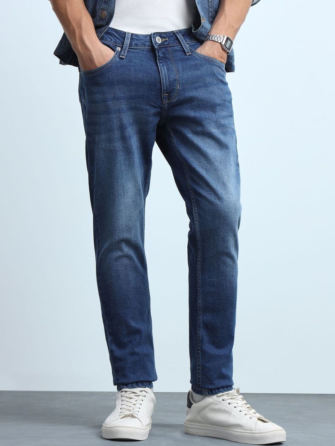 Flying Machine Men Skinny Fit Mid-Rise Light Fade Stretchable Jeans - view 1