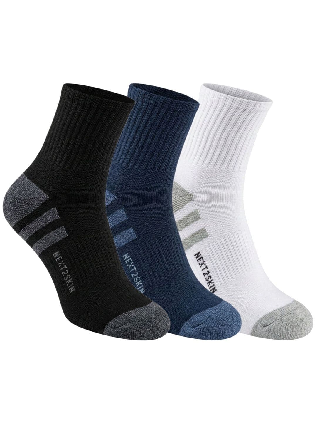 N2S NEXT2SKIN Men Pack of 3 Cotton Assorted Ankle Length Socks - view 1