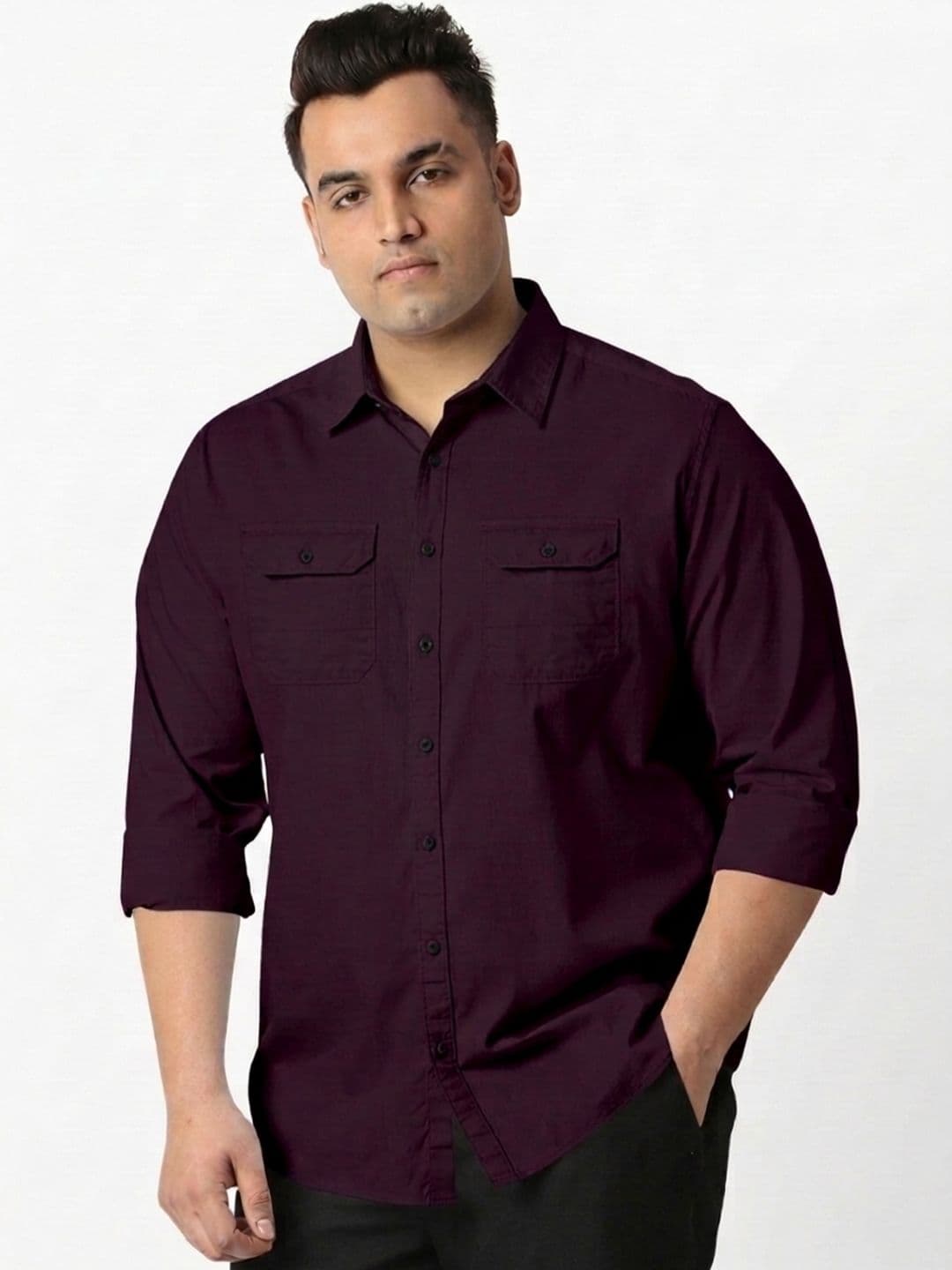 Metronaut Men Plus Size Casual Cargo Shirt - view 1