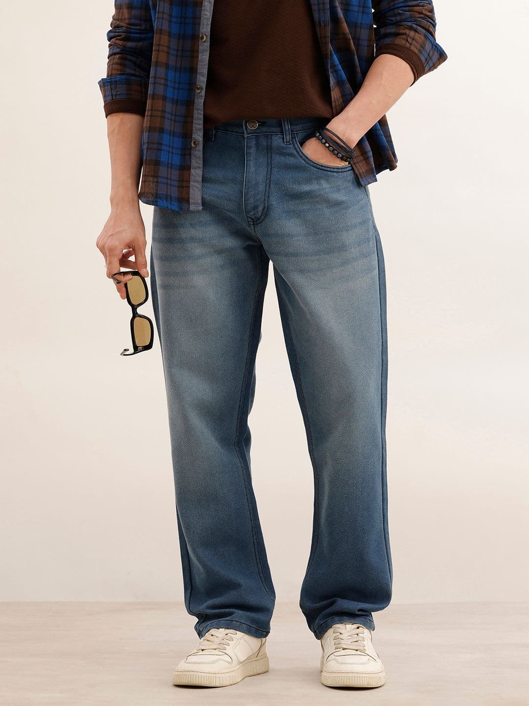 WROGN Men Pure Cotton Anti Fit Heavy Fade Jeans