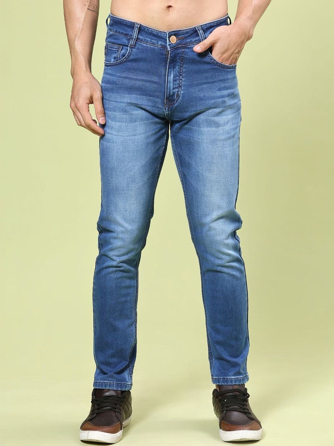 V-Mart Men Skinny Fit Mid-Rise Light Fade Jeans - view 1
