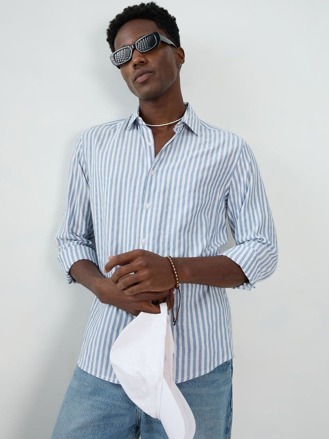 VASTRADO Blue Candy Striped Vacation Shirt - view 1