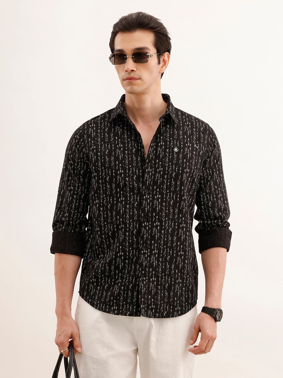 WROGN Geometric Printed Pure Cotton Casual Shirt - view 1