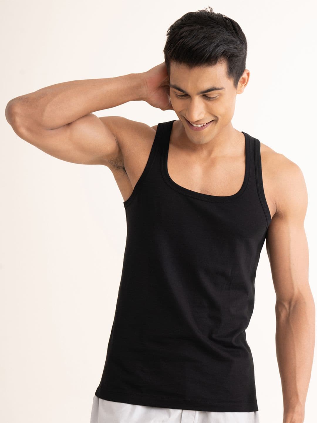 DAMENSCH Men Solid Cotton Anti-Microbial Innerwear Vest - view 1