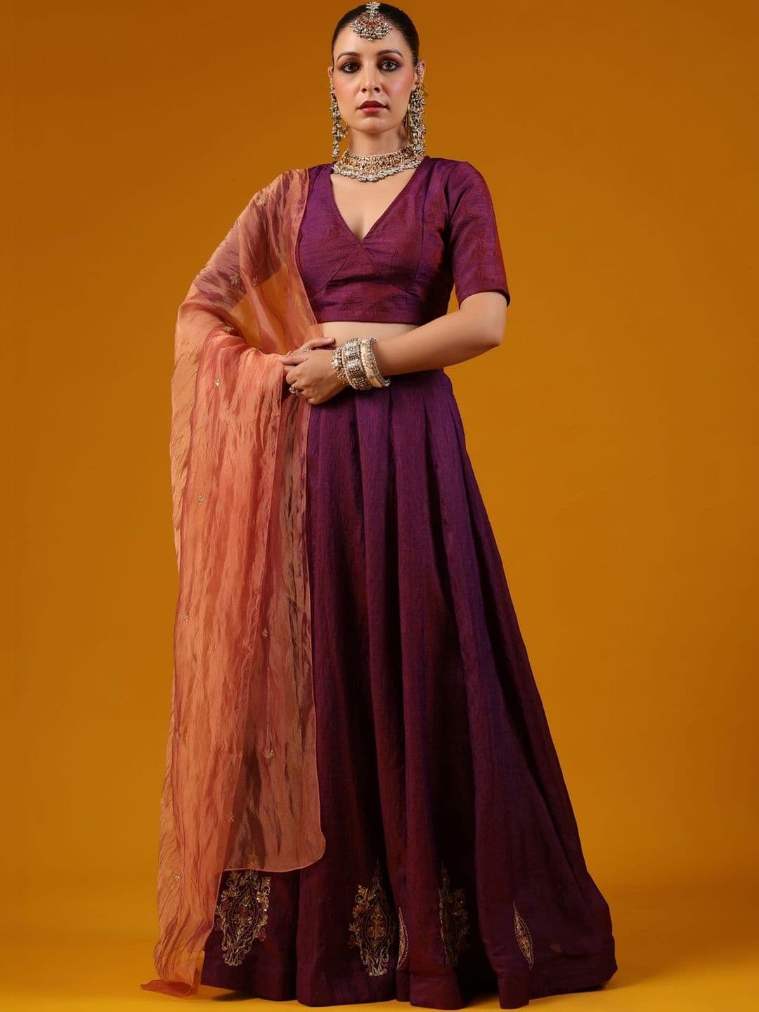 BAARO MASI Sequinned Ready to Wear Lehenga & Blouse With Dupatta - view 1