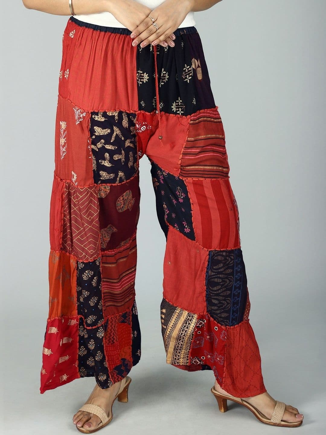 Exotic India Women Ethnic Motifs Printed Flared Palazzos - view 1