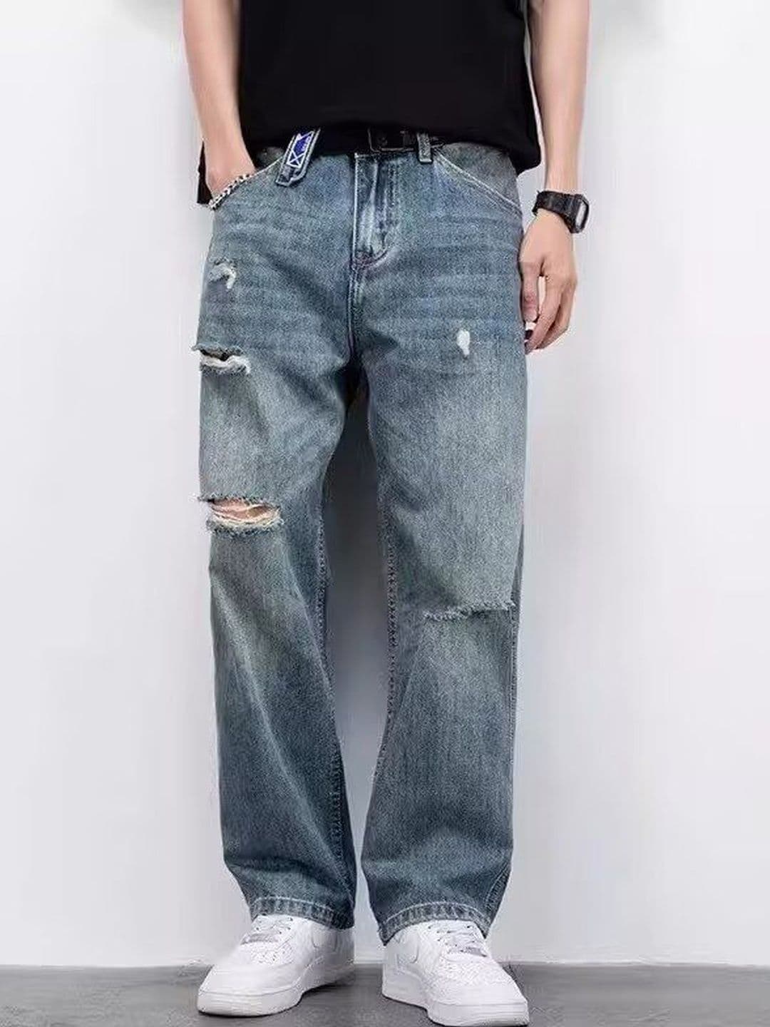 ANDREW HILL Men Relaxed Fit Mid-Rise Distressed Jeans - view 1