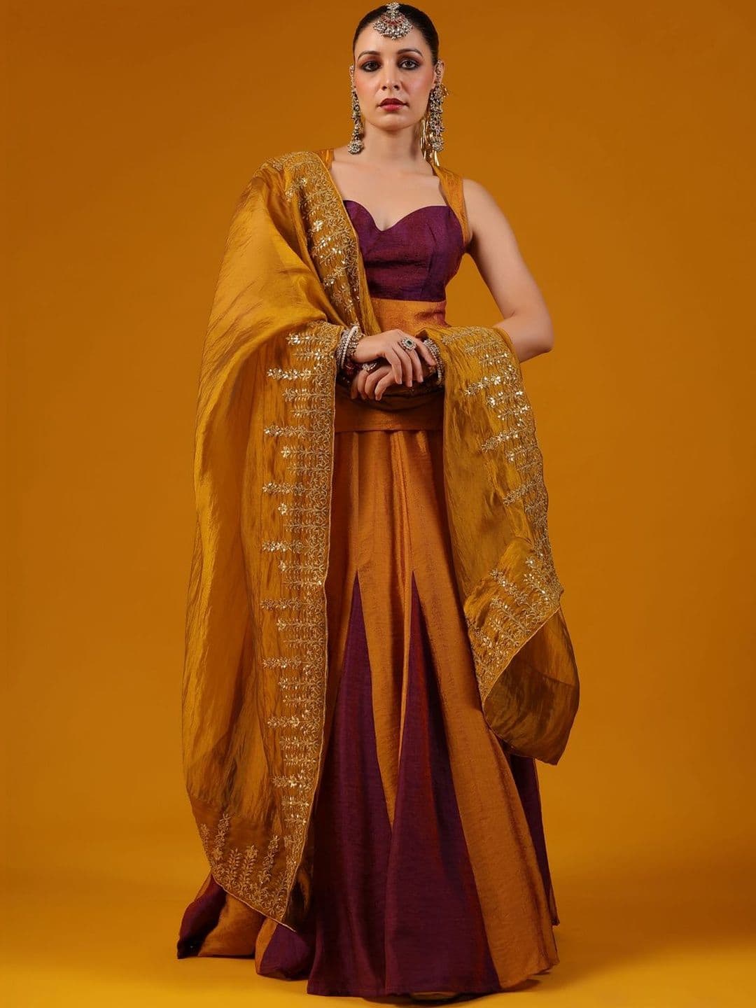 BAARO MASI Sequinned Ready to Wear Lehenga & Blouse With Dupatta - view 1
