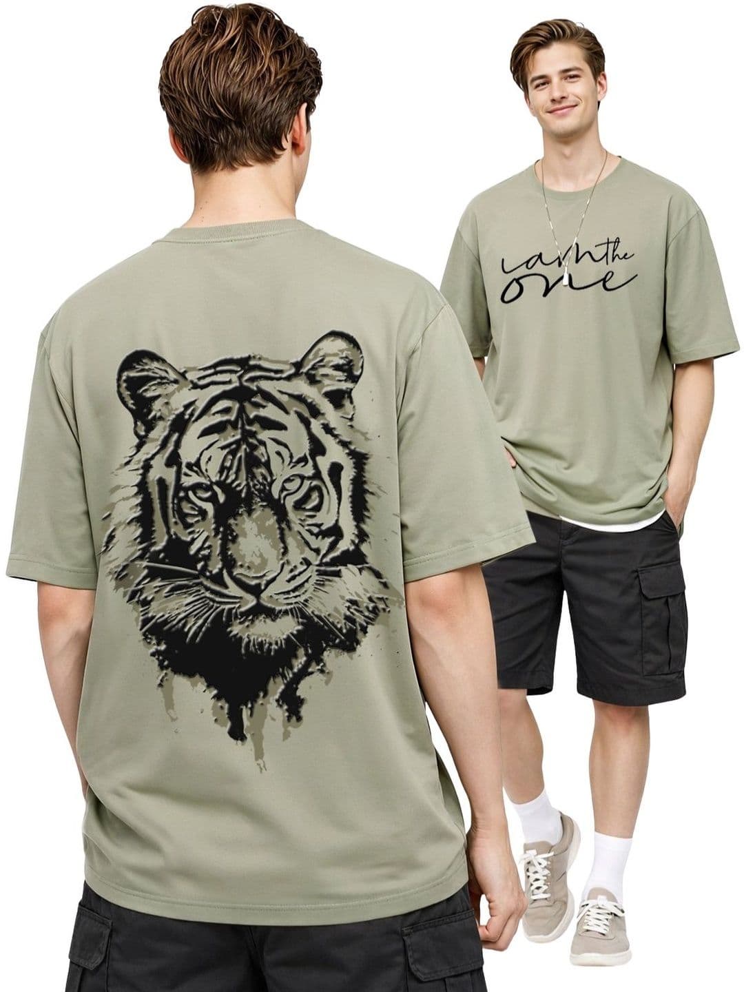 ADRO Men Printed Drop-Shoulder Sleeves T-shirt - view 1