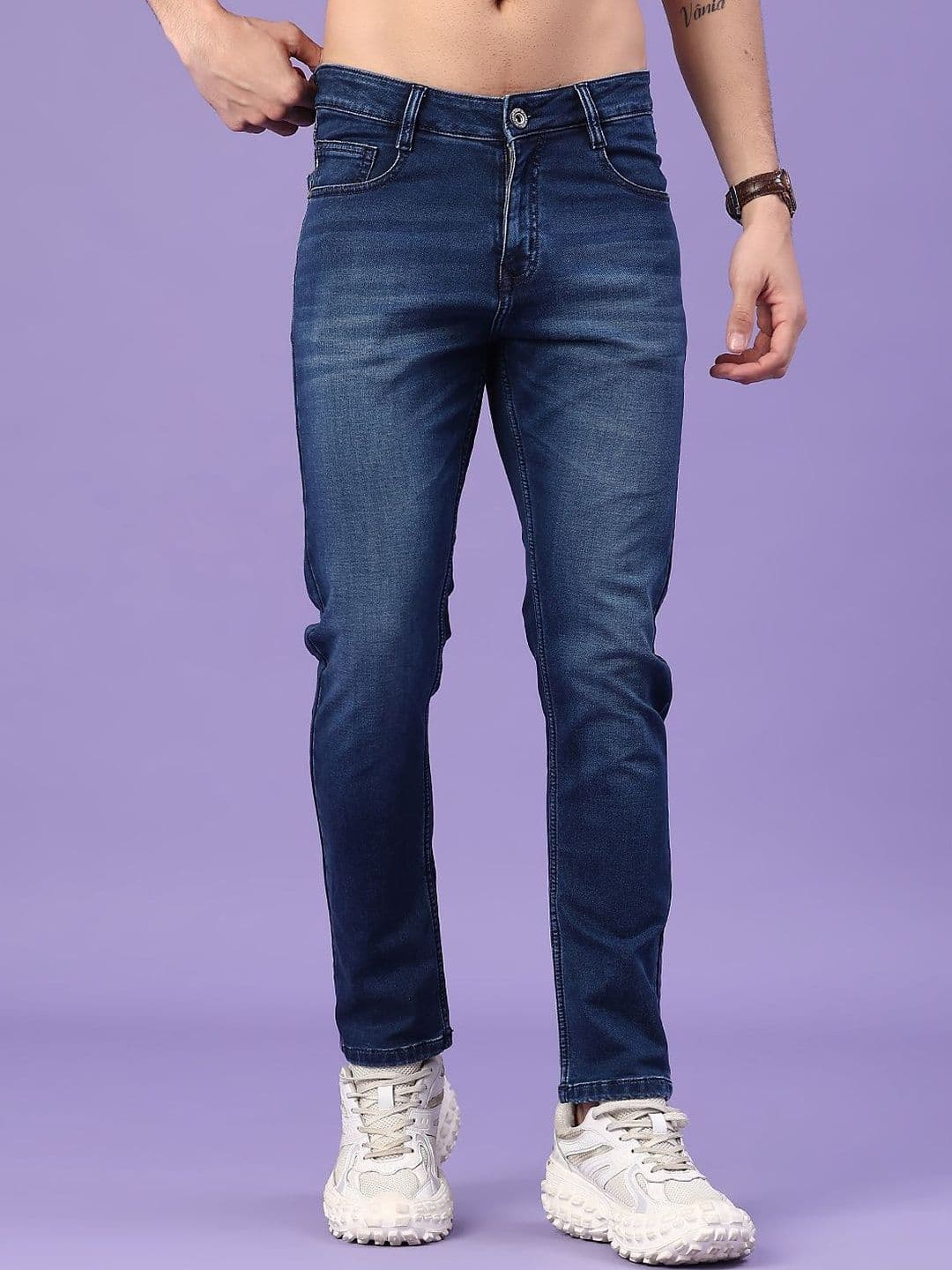 V-Mart Men Skinny Fit Mid-Rise Light Fade Jeans - view 1