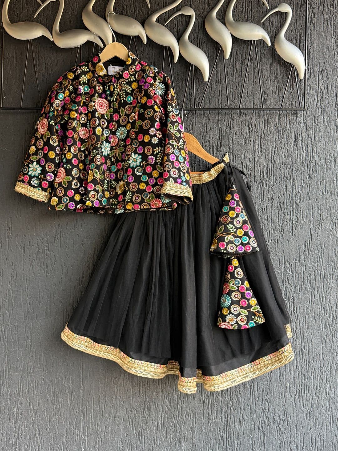 The Little Tales Girls Embroidered Sequinned Ready to Wear Lehenga & Blouse - view 1