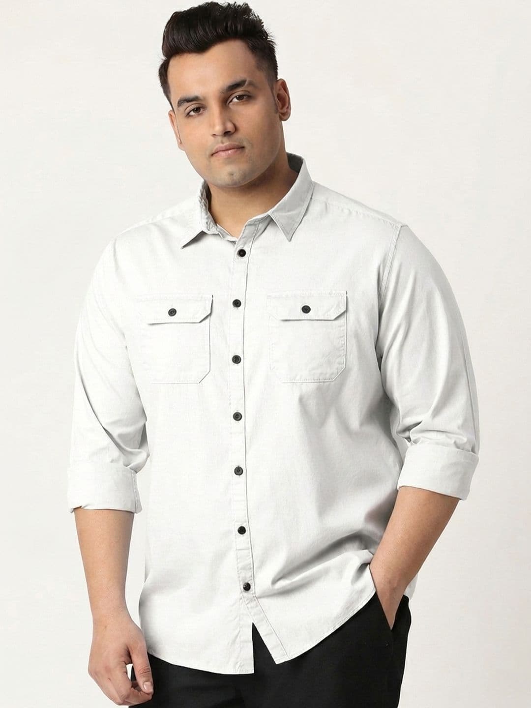 Metronaut Men Plus Size Casual Cargo Shirt - view 1