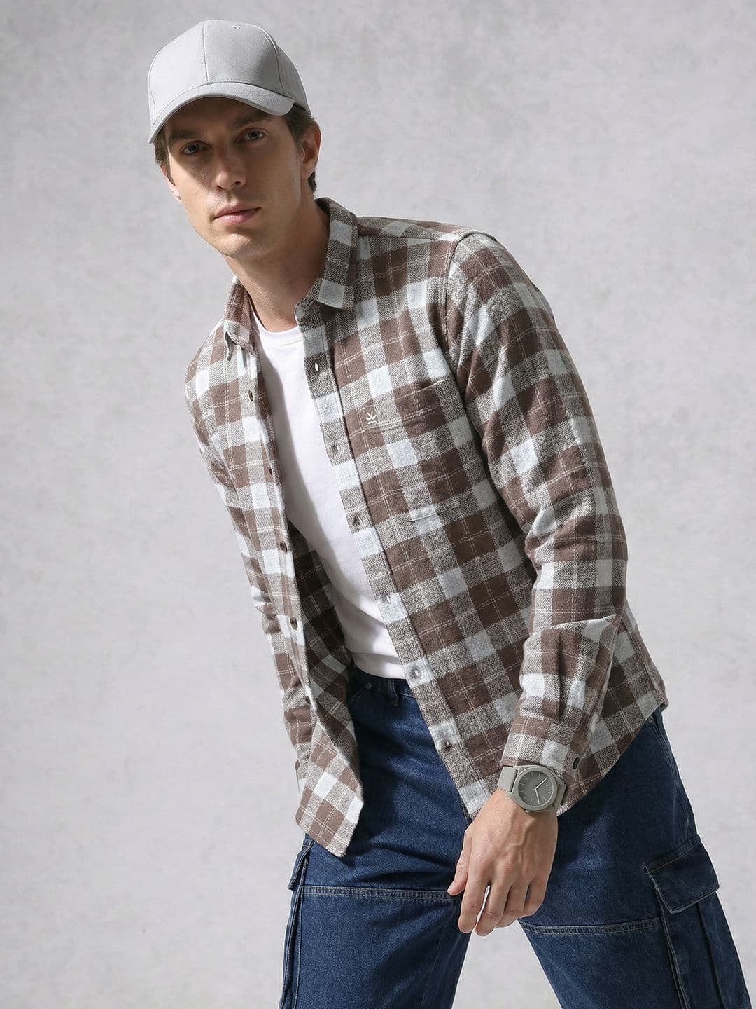 WROGN Slim Fit Checked Pure Cotton Casual Shirt - view 1