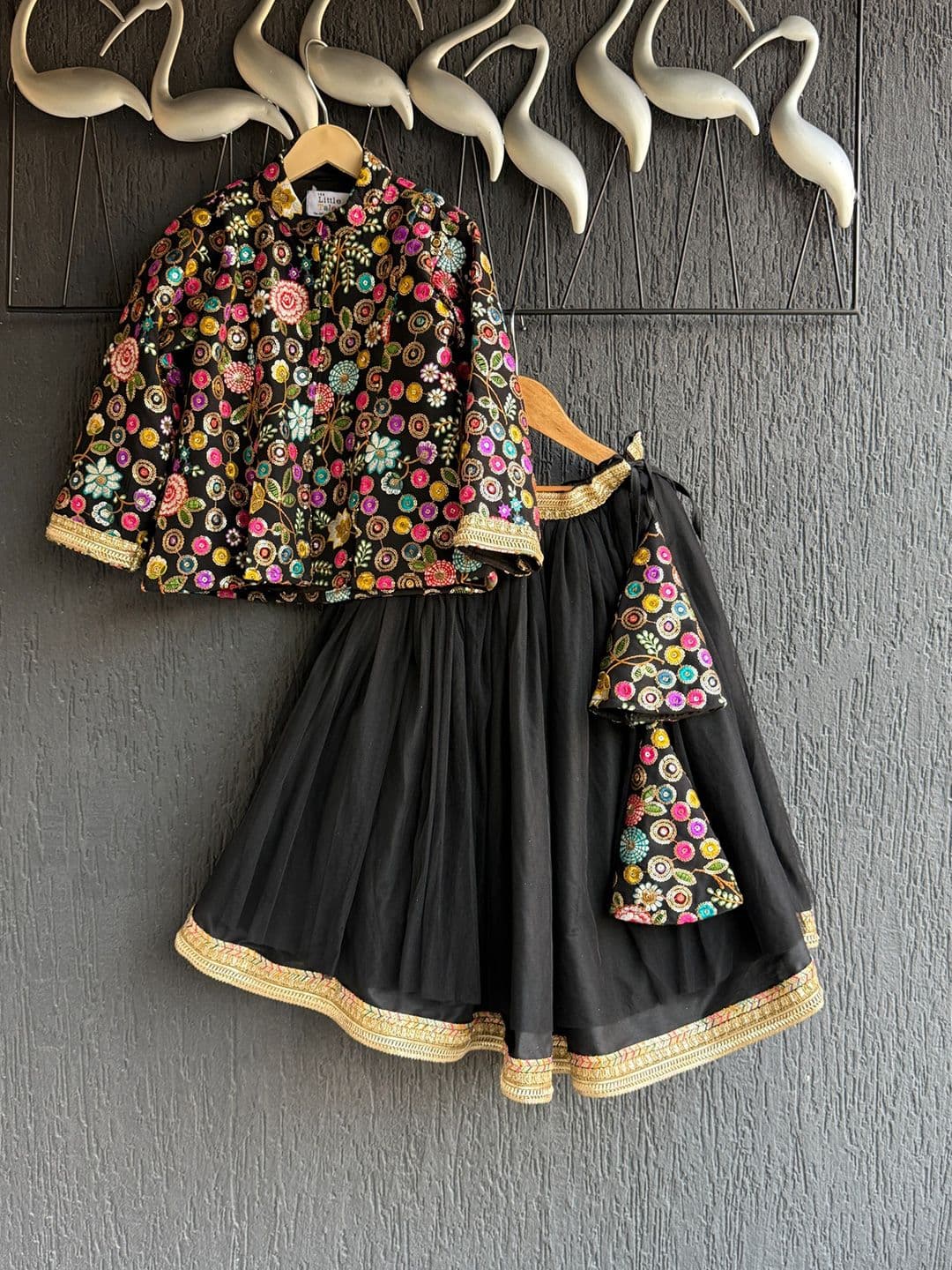 The Little Tales Girls Embroidered Thread Work Ready to Wear Lehenga & Blouse - view 1
