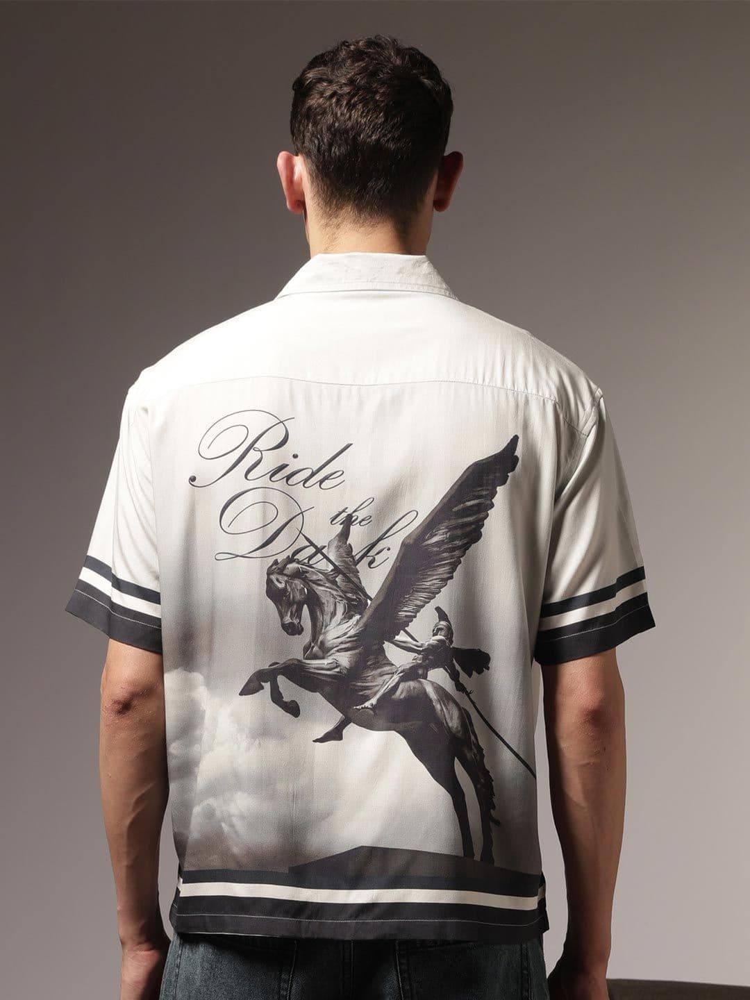 Eszett Ride Oversized Graphic Cotton Short Sleeves Fit Shirt - view 1