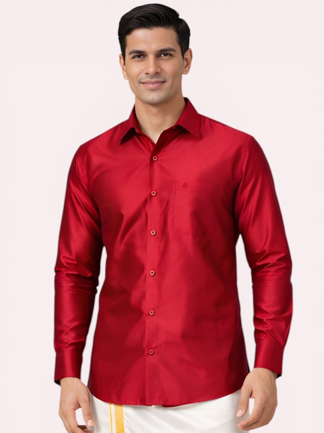 TATTVA Men Classic Slim Fit Solid Ethnic Shirt - view 1