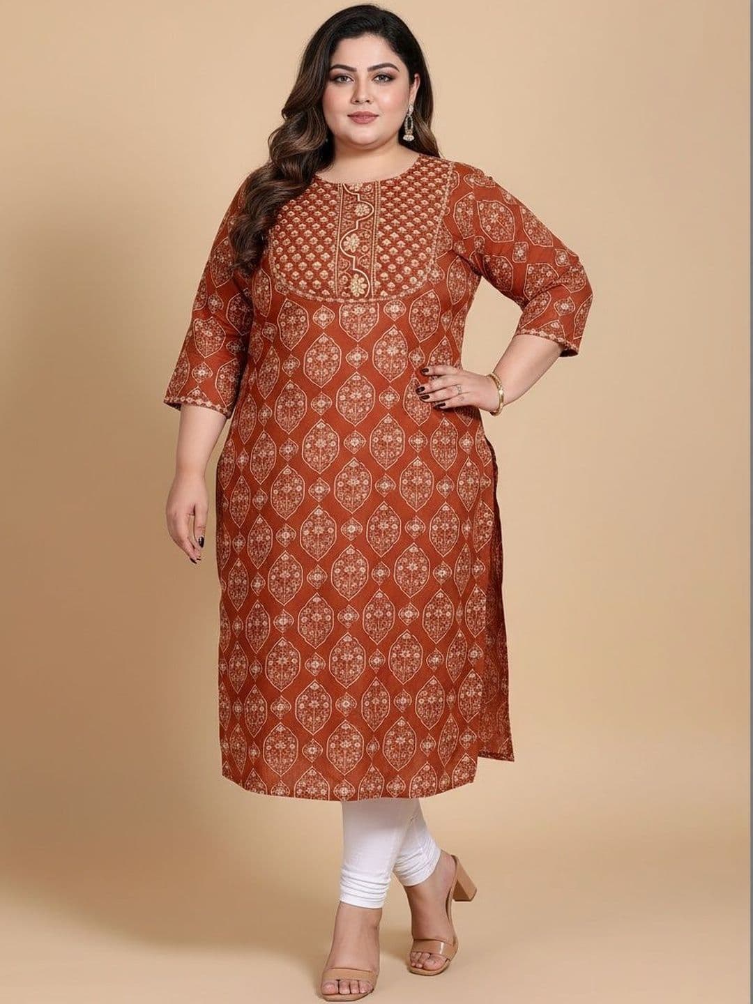 Sztori Women Floral Printed Block Print Kurta - view 1