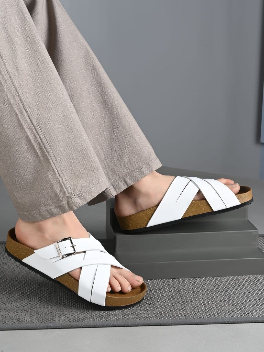 CLERKSVILLE Men Open Toe Slip-On Soft PU Footbed Lightweight Comfort Casual Sandals - view 1