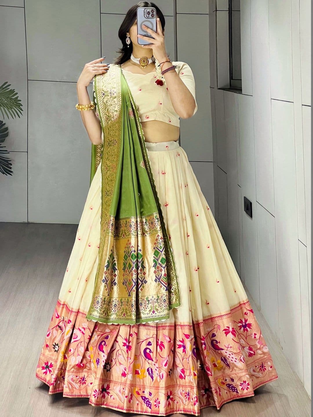 GROOTINN Semi-Stitched Lehenga & Unstitched Blouse With Dupatta - view 1