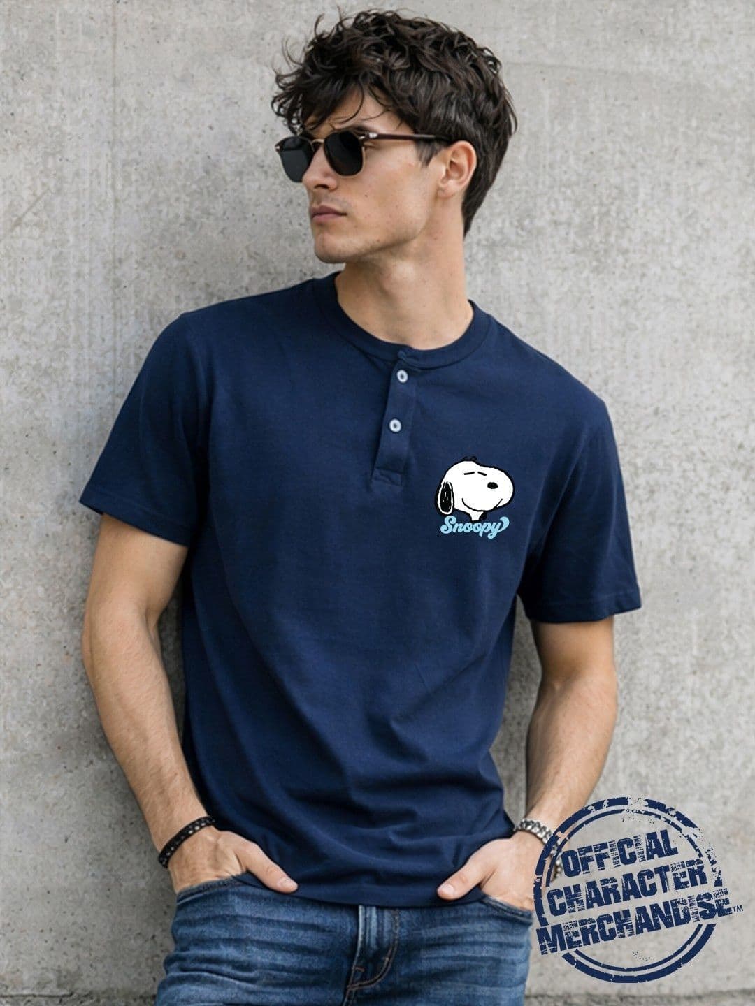 Kook N Keech X Minute Mirth Men Printed Henley Neck T-shirt - view 1