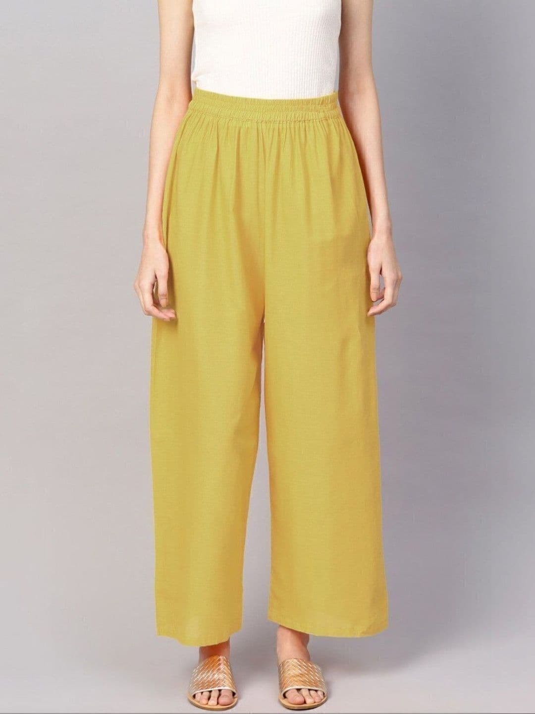 FLEXICA Women Solid Woven Cotton Palazzos - view 1