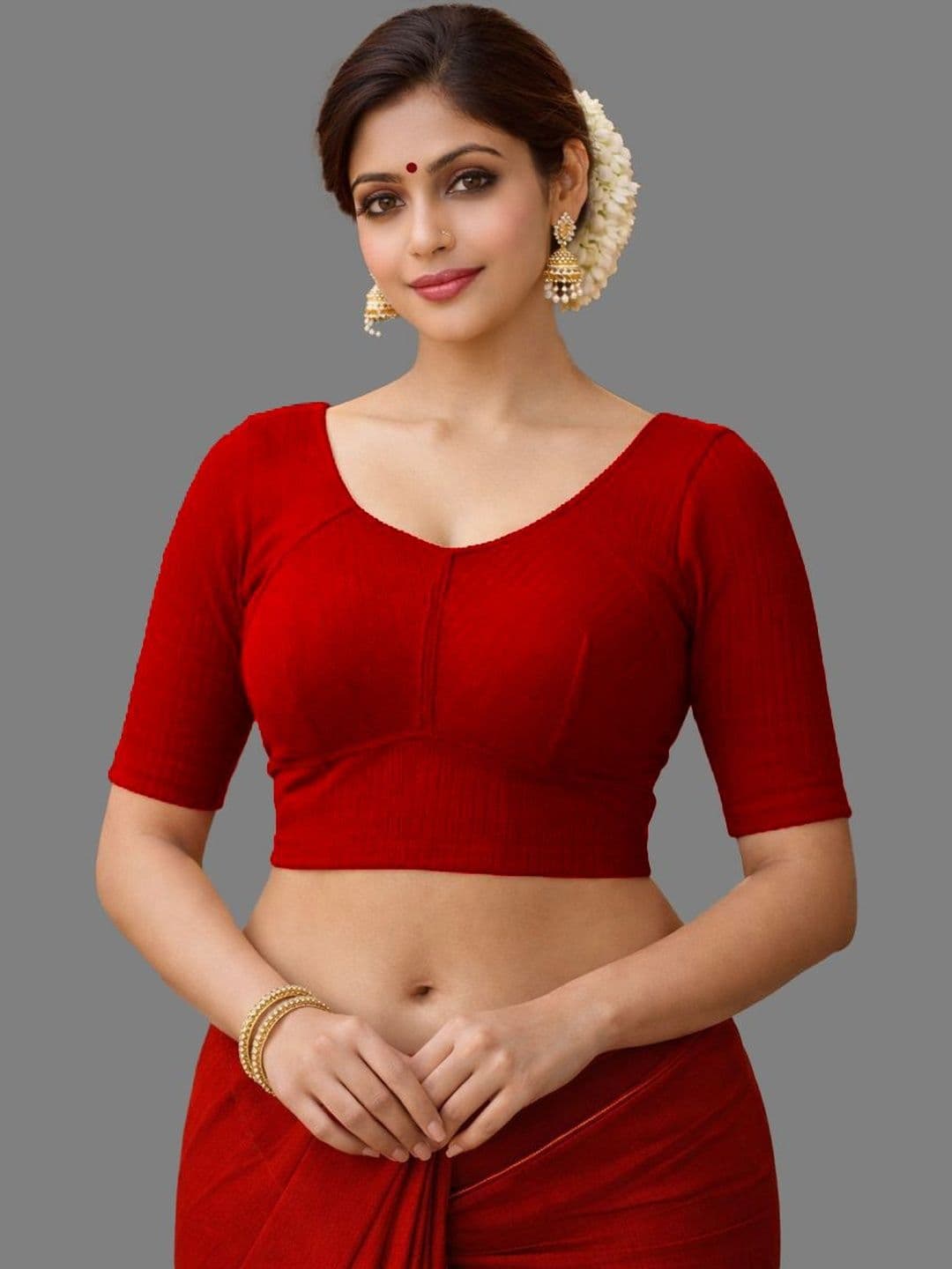 PU FASHION Solid Saree Blouse - view 1