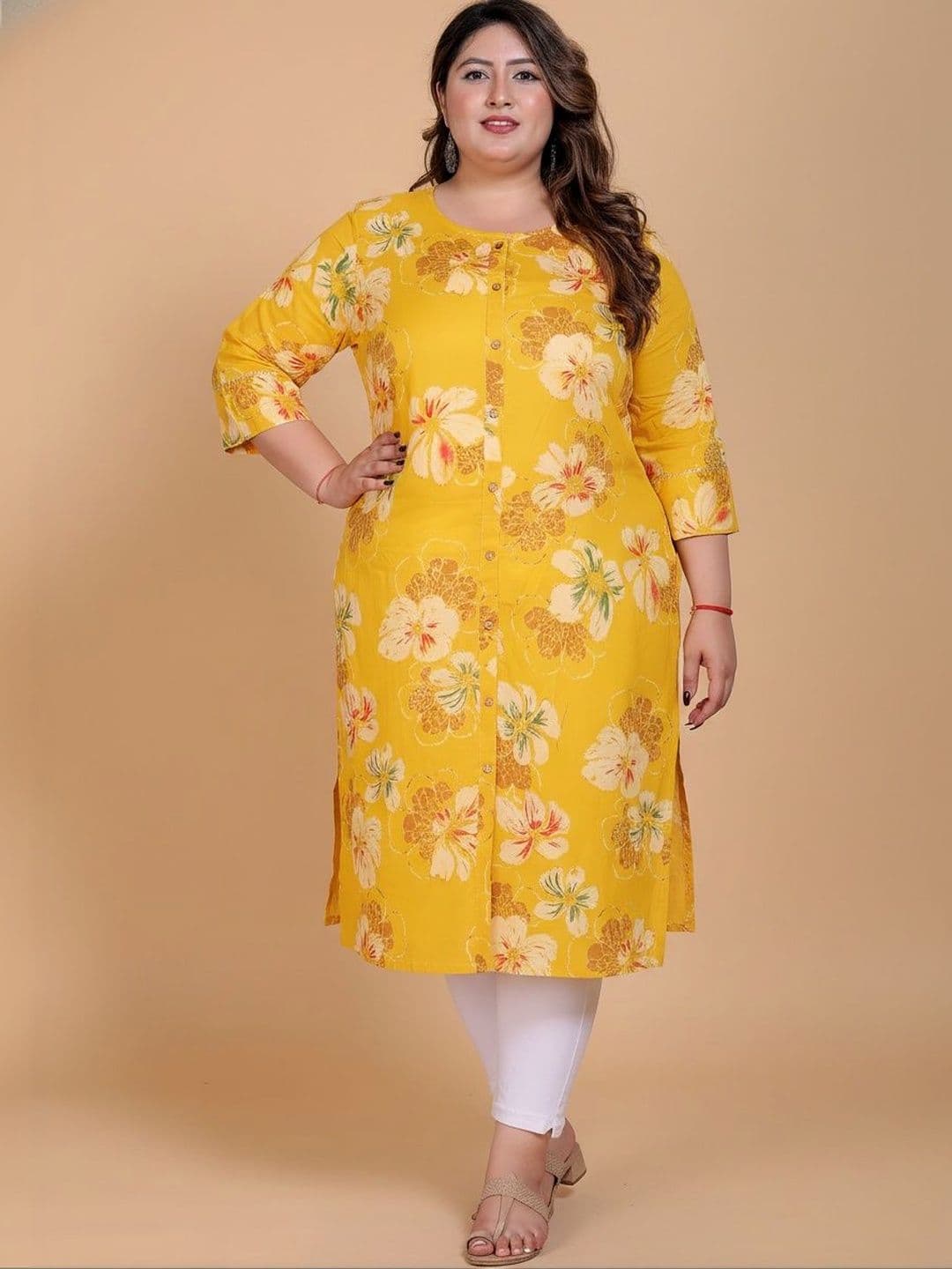 Sztori Women Floral Printed Block Print Kurta - view 1
