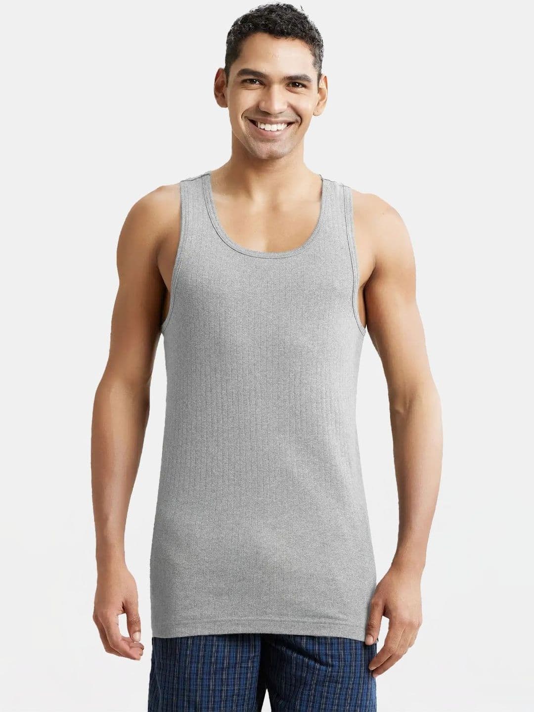 Jockey Combed Cotton Rib Round Neck with Racer Back Gym Vest-9922