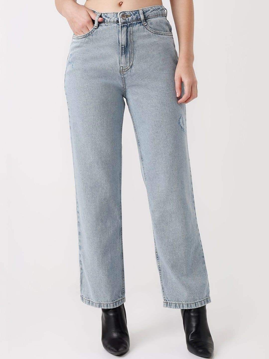 Kraus Jeans Women Straight Fit High-Rise Pure Cotton Jeans - view 1