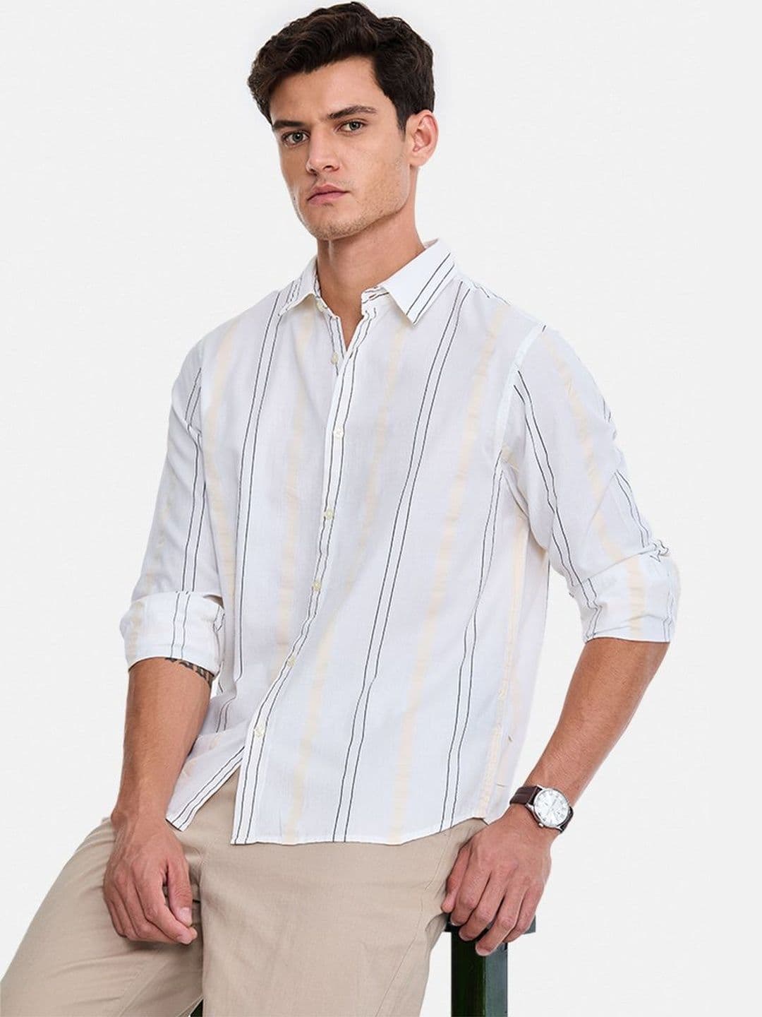 Snitch Men Striped Casual Shirt - view 1