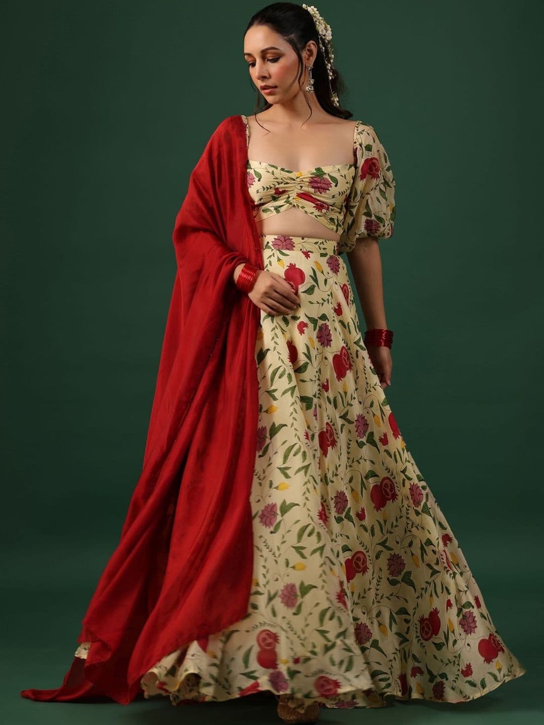 BAARO MASI Printed Ready to Wear Lehenga & Blouse With Dupatta - view 1