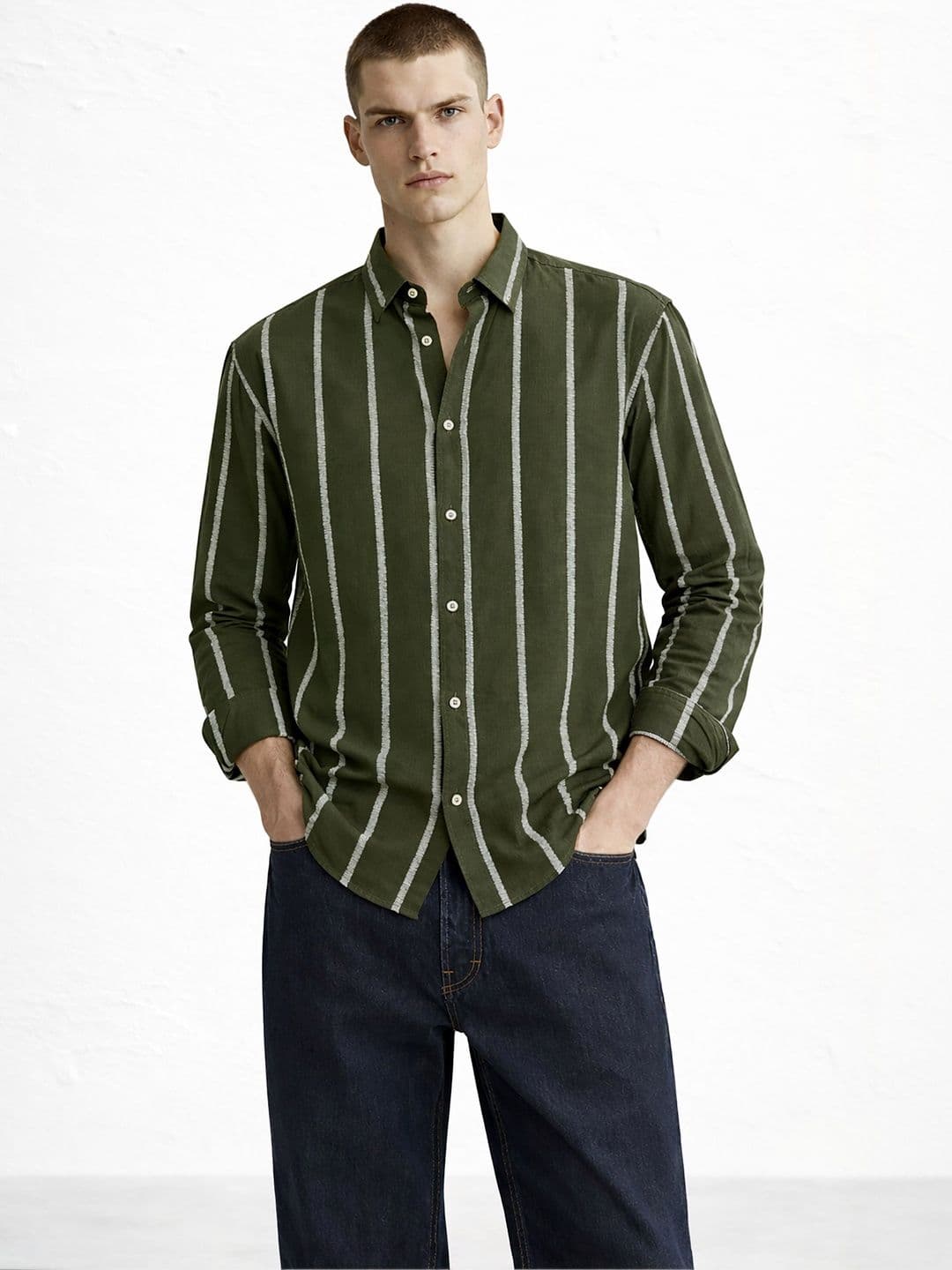 MISCHIEF MONKEY Men Classic Striped Casual Shirt - view 1
