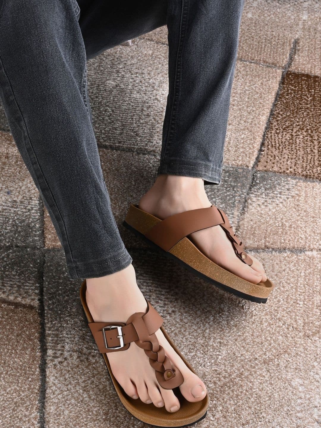 CLERKSVILLE Men Open Toe Slip-On With PU Footbed & Grip Sole Lightweight Comfort Sandals - view 1