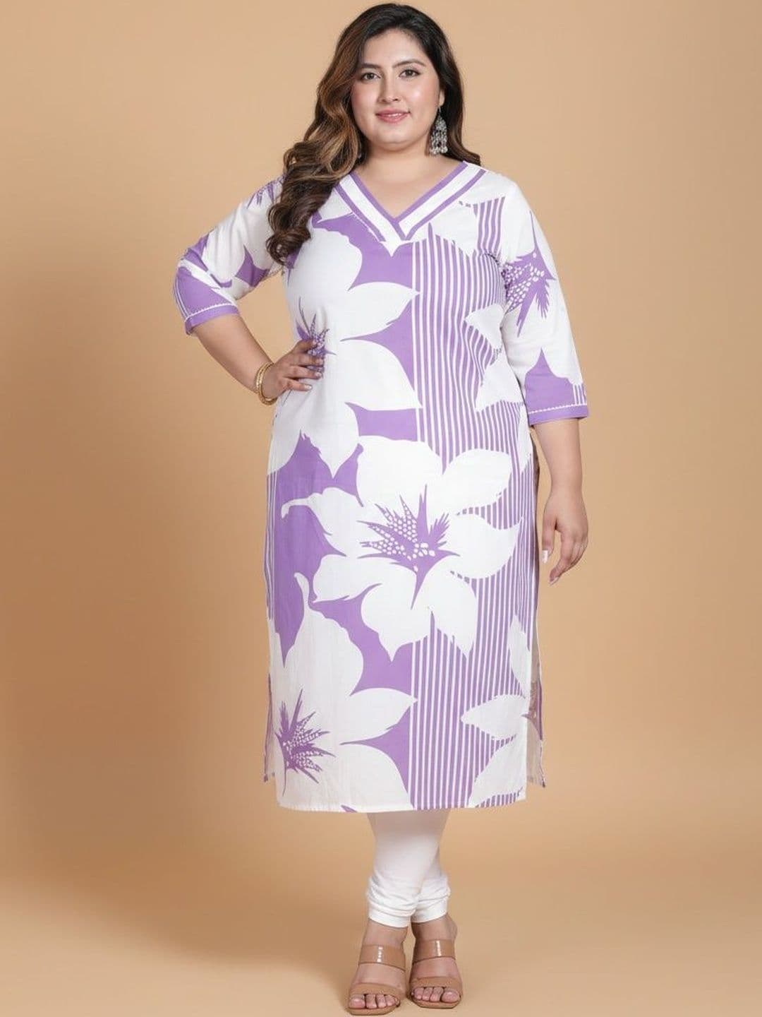 Sztori Women Floral Printed Block Print Kurta - view 1