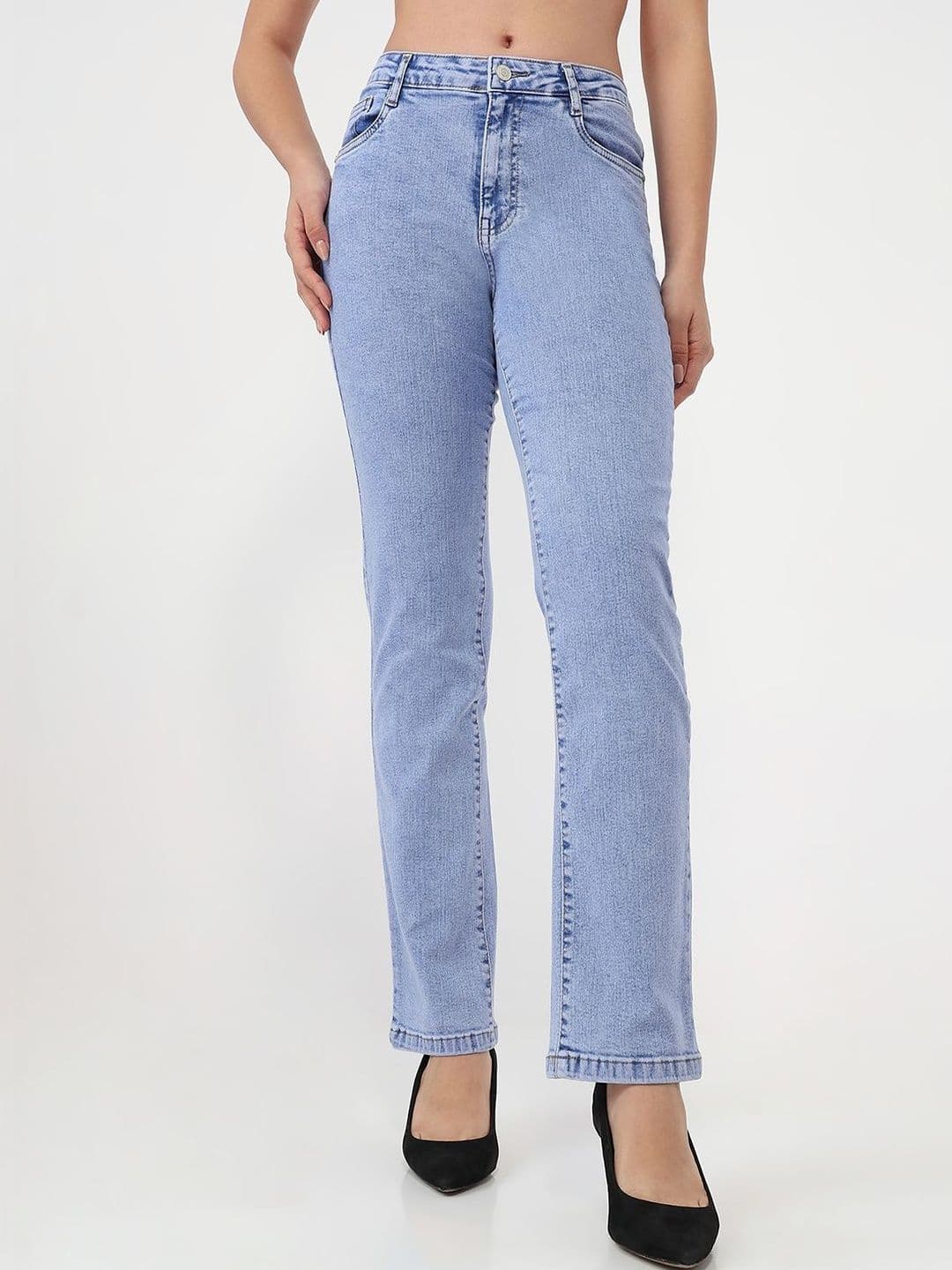 Kraus Jeans Women Straight Fit High-Rise Pure Cotton Jeans - view 1