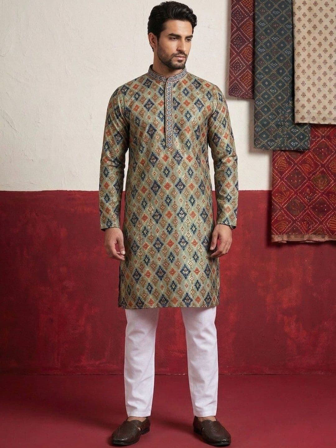 LADY BERRY Men Floral Printed Indie Prints Kurta - view 1