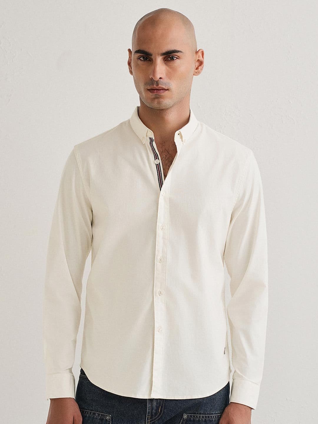 Banana Club Off Contrast Cotton Long Sleeves Shirt - view 1