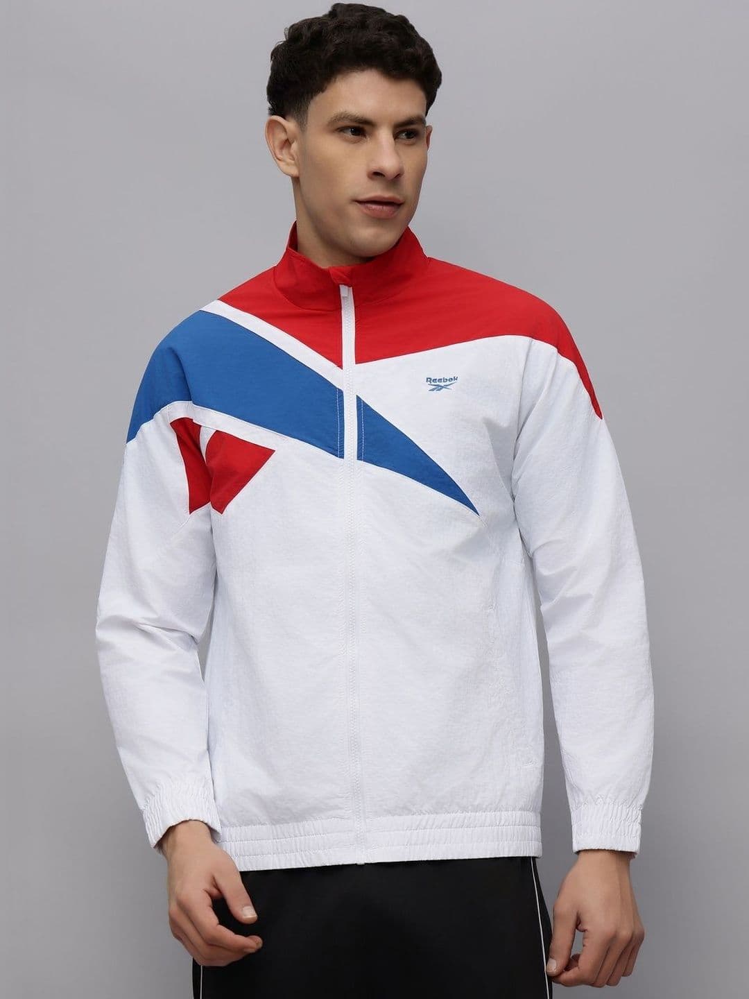 Reebok Colourblocked Mock Collar Sporty Jacket - view 1