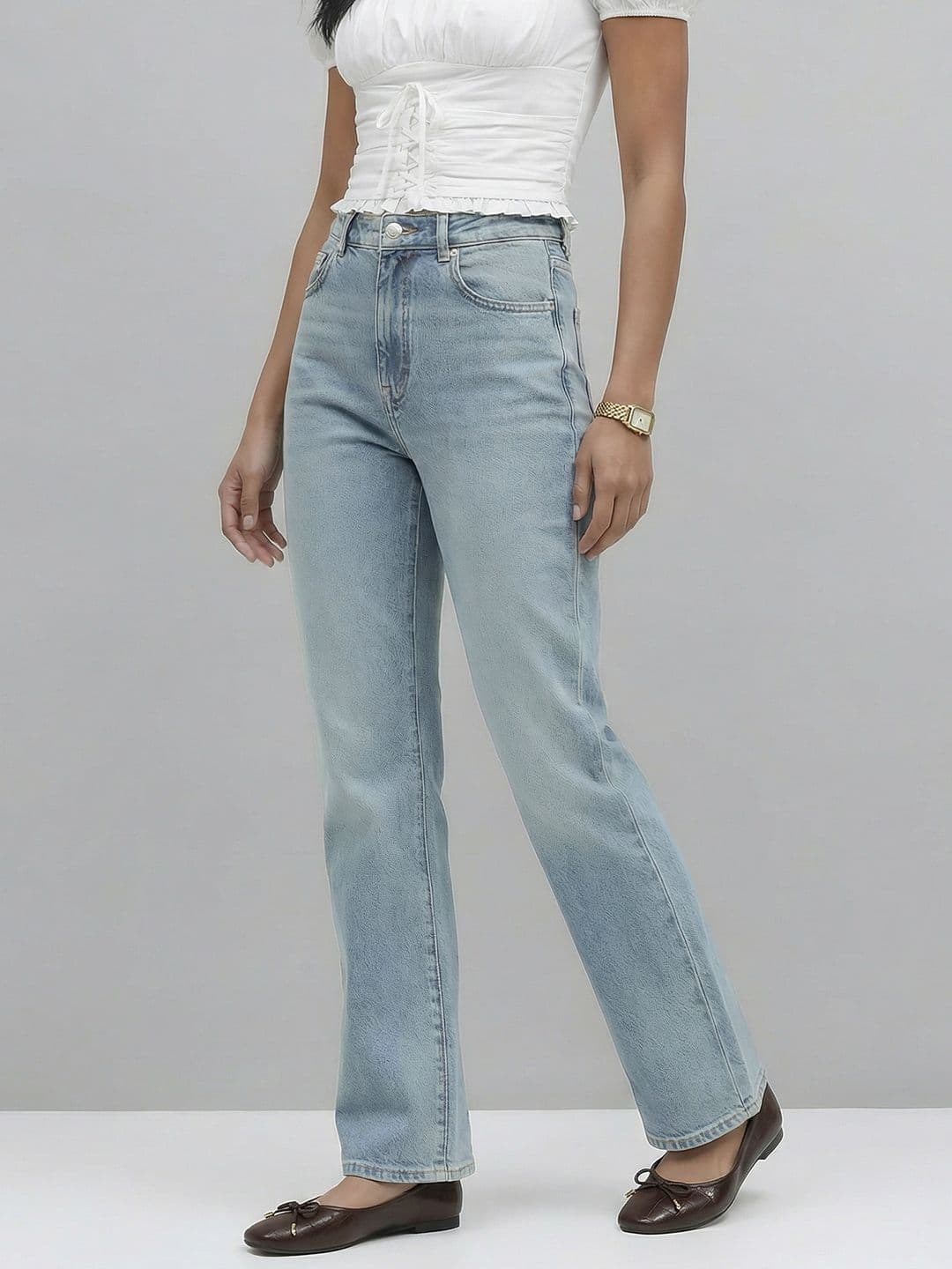 Levis Women 726 Flared High-Rise Light Fade Stretchable Jeans - view 1