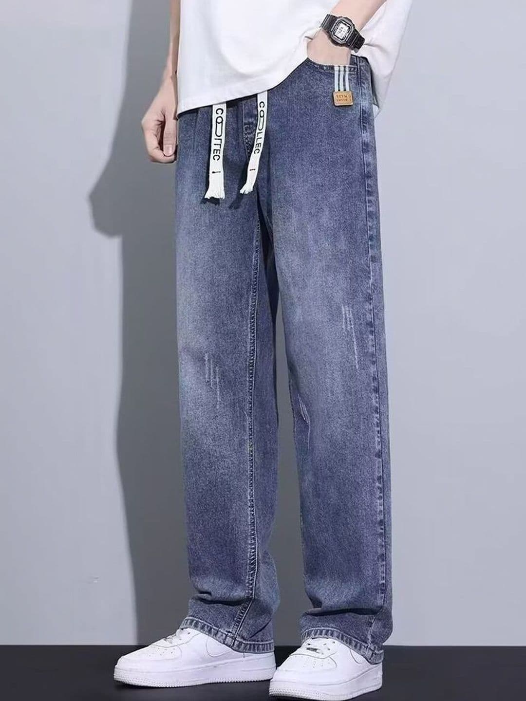 StyleCast x Revolte Men Wide Leg Mid-Rise Medium Shade Jeans - view 1