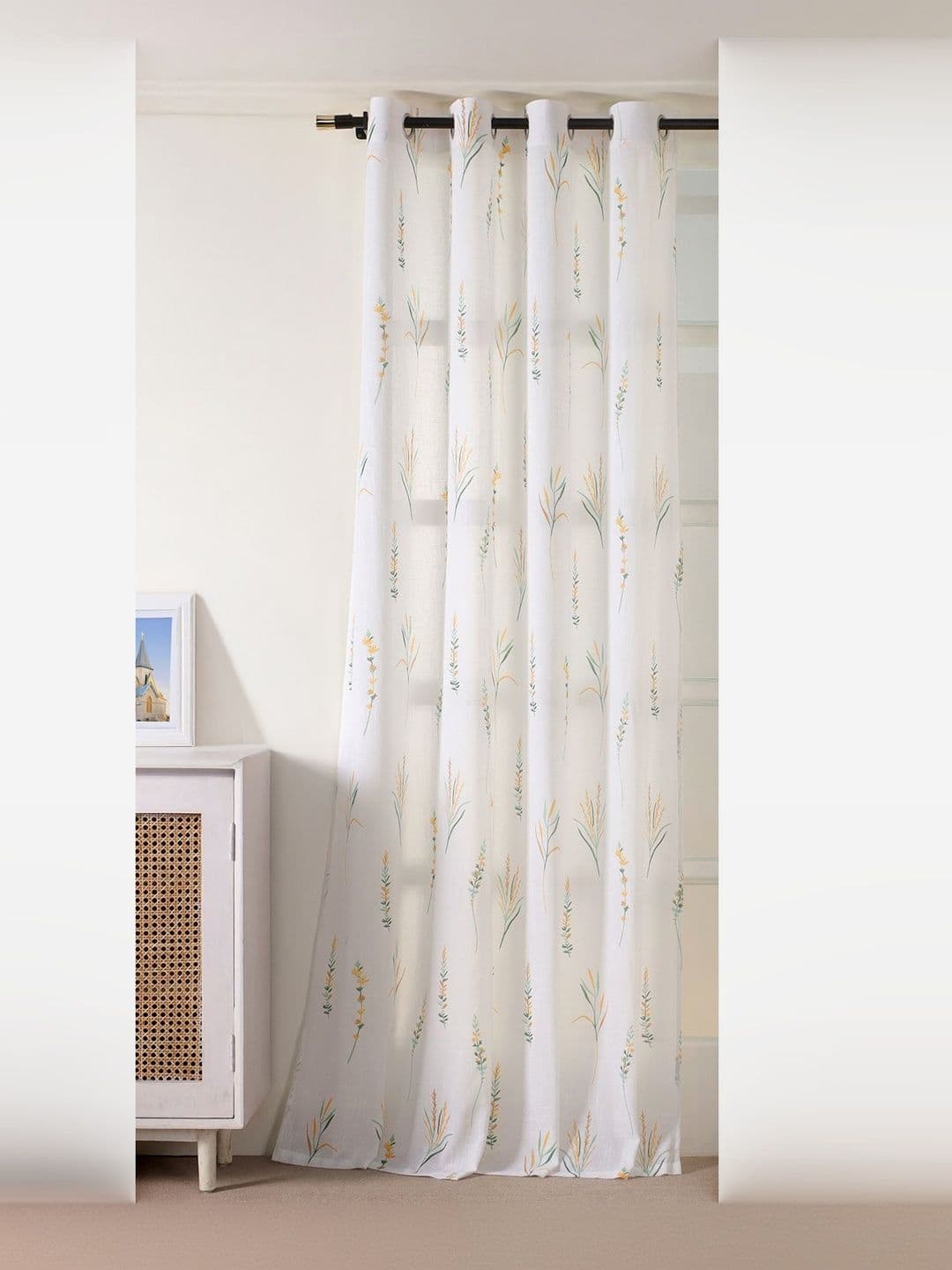 HOMEMONDE Multicoloured Set of 2 Floral Sheer Window Regular - view 1