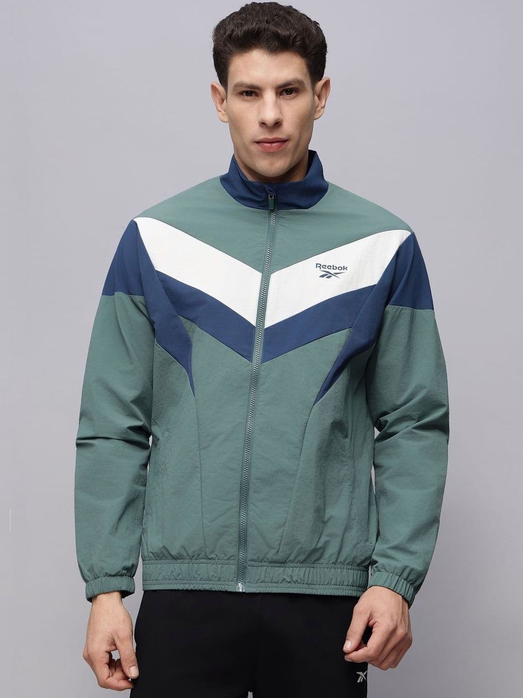 Reebok Colourblocked Mock Collar Sports Jacket - view 1
