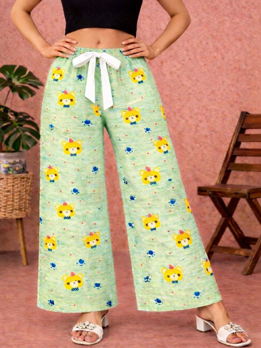 CORTICA Women Printed Knitted Palazzos - view 1