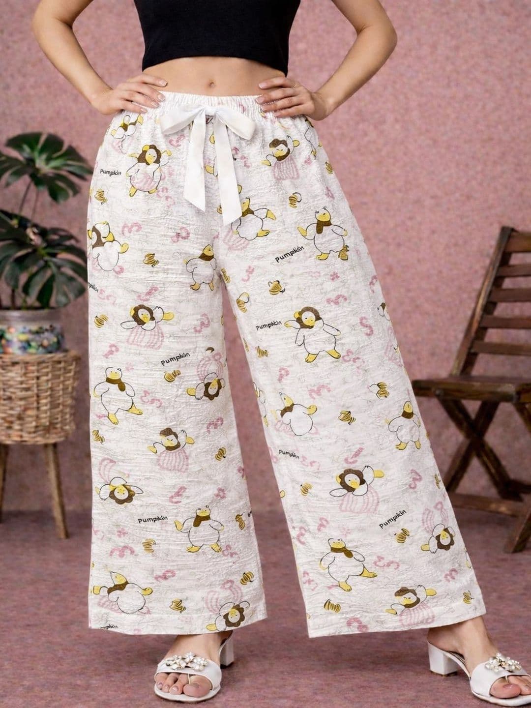 CORTICA Women Printed Knitted Palazzos - view 1