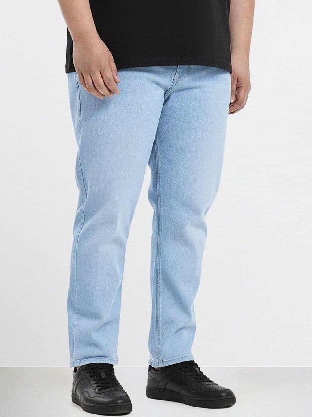 The Indian Garage Co Men Straight Fit Mid-Rise Light Fade Stretchable Jeans - view 1