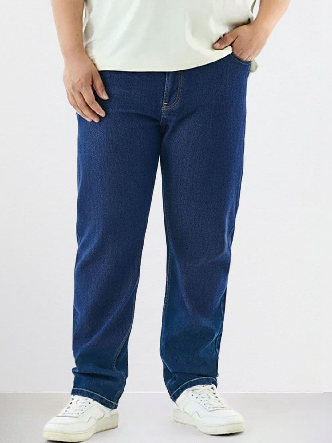 The Indian Garage Co Men Straight Fit Mid-Rise Light Fade Stretchable Jeans - view 1