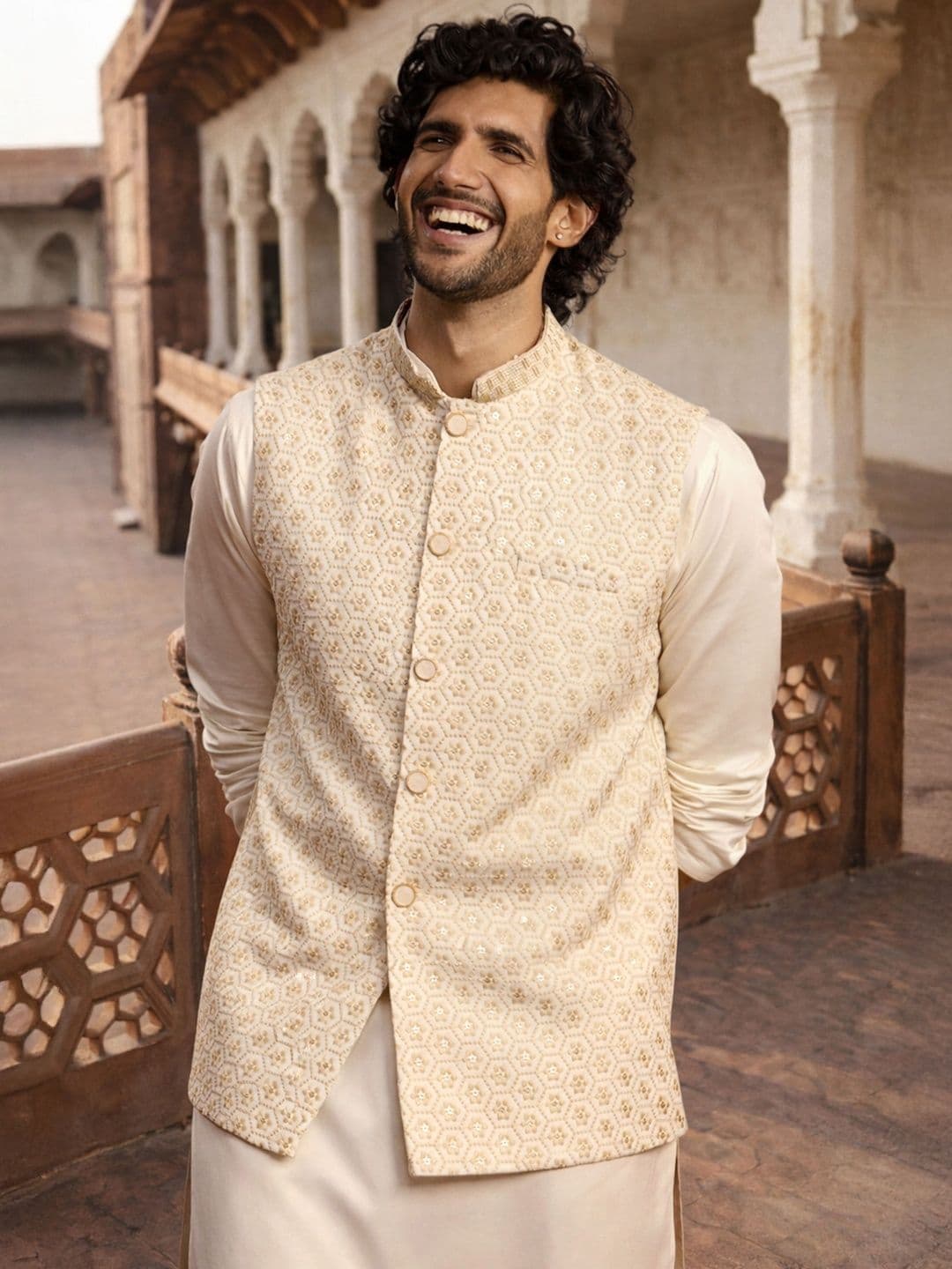 VASTRAMAY Embroidered Mandarin Collared Nehru Jackets - view 1