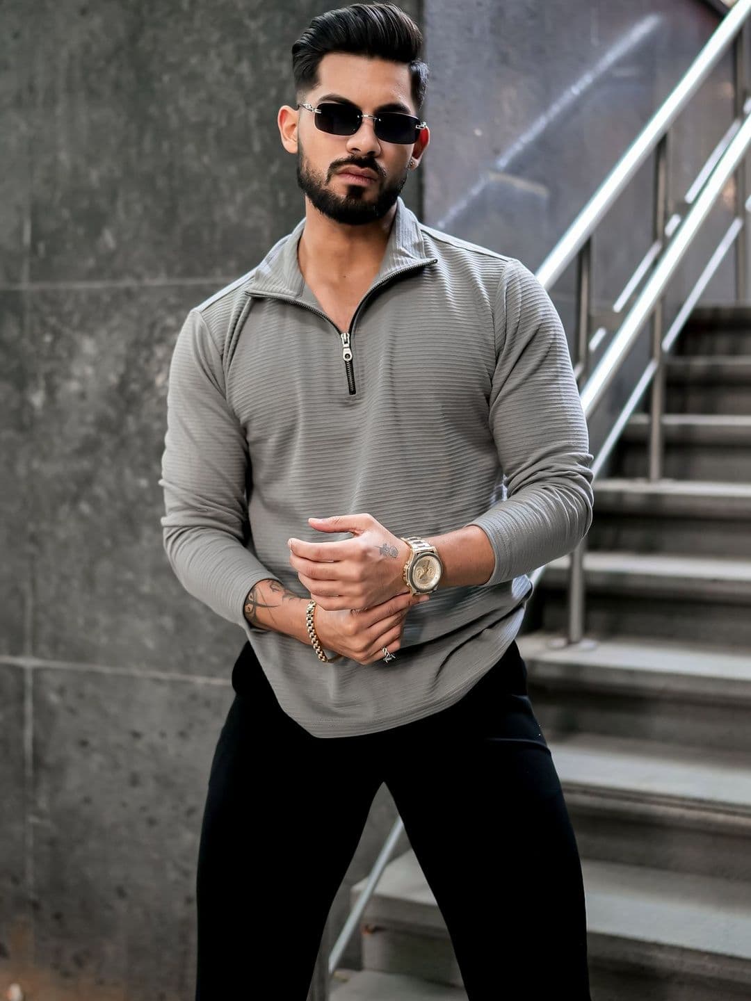 GRITSTONES Men Polo Collar Pure Cotton T-shirt - view 1