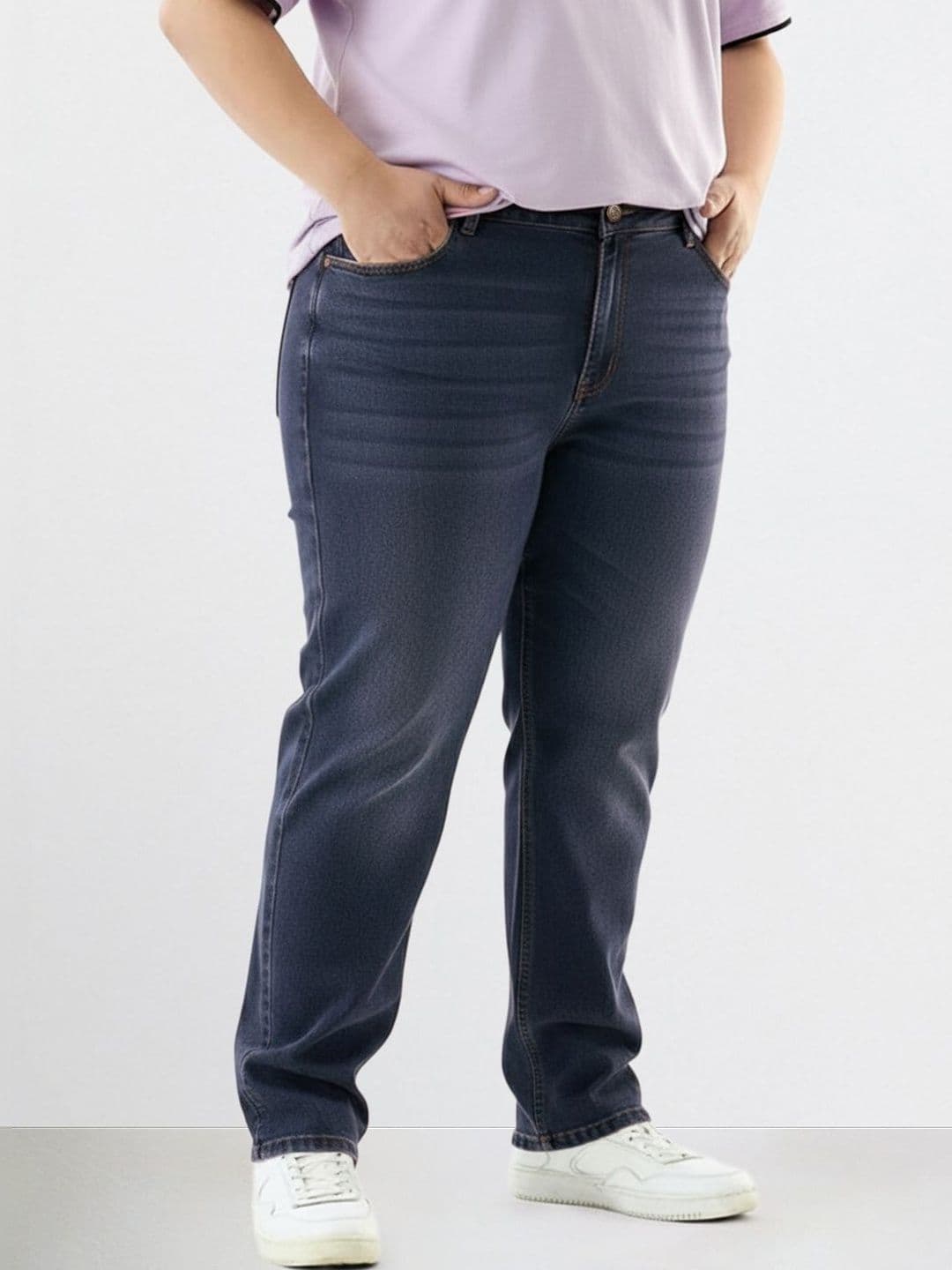 The Indian Garage Co Men Slim Fit Mid-Rise Light Fade Stretchable Jeans - view 1